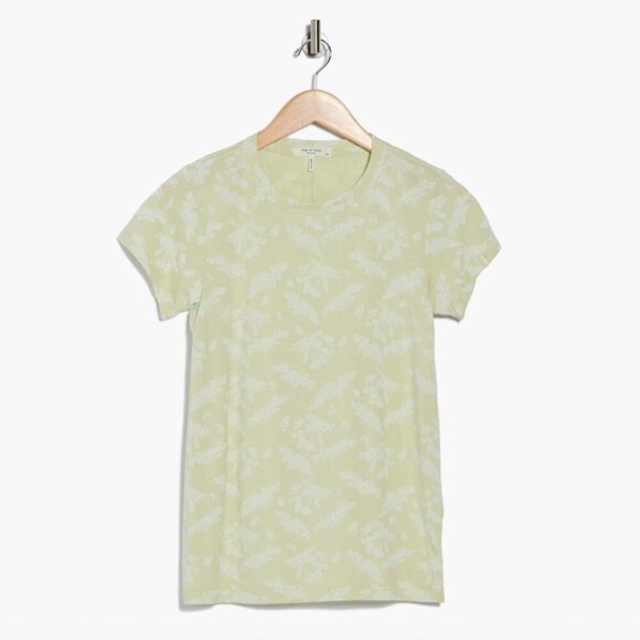 rag & bone Summer Leaf Tee Green Multi NWT XS S L Cotton Lyocell Jersey - Picture 2 of 3